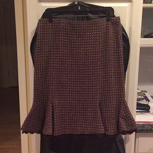 NWOT Adrienne Vittadini flare tweed skirt